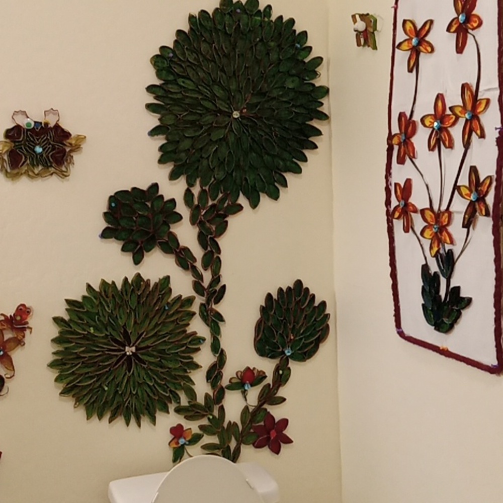 Toilet paper roll wall art